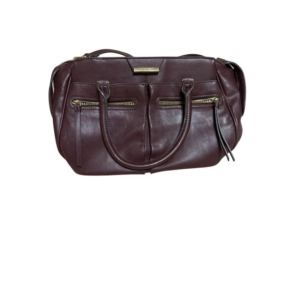 Nine West 15" x 9" x 4" Burgundy Tote Bag With Dual Handles & Adjustable Strap - Picture 3 of 12